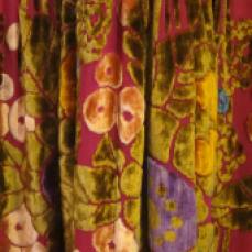 Fabric detail colourful theatre coat